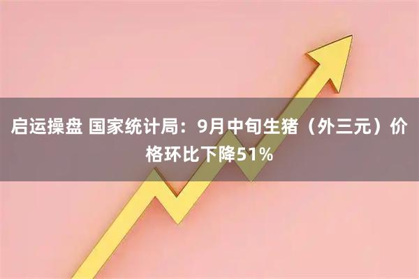 启运操盘 国家统计局：9月中旬生猪（外三元）价格环比下降51%